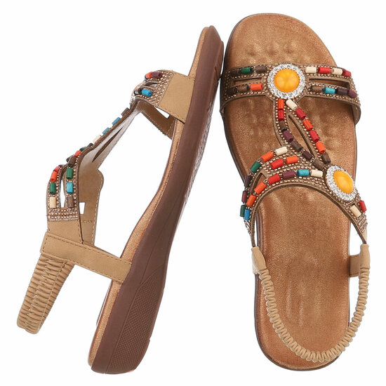 Camel lage sandaal Boudina