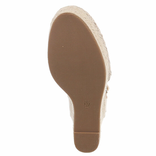 Beige hoge sandaal met sleehak Bonetta