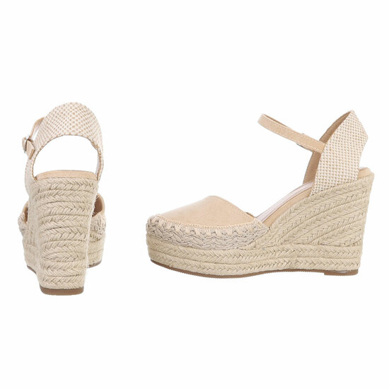 Beige hoge sandaal met sleehak Bonetta