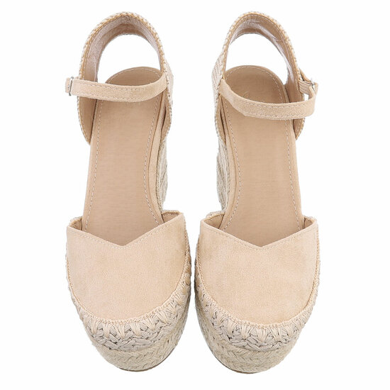 Beige hoge sandaal met sleehak Bonetta
