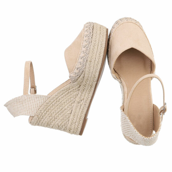 Beige hoge sandaal met sleehak Bonetta