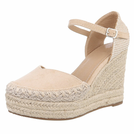 Beige hoge sandaal met sleehak Bonetta