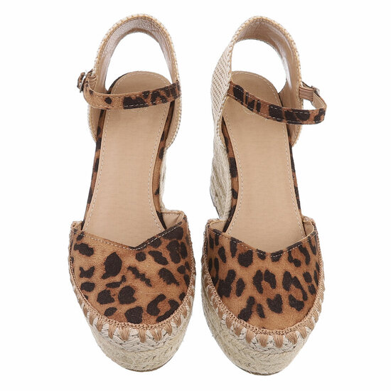 Leopard hoge sandaal met sleehak Bonetta