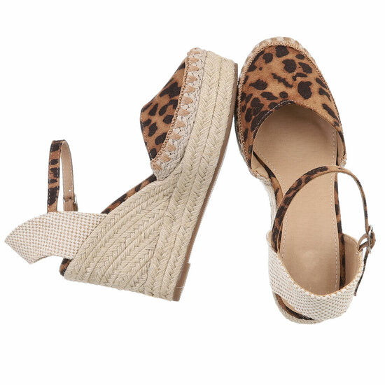 Leopard hoge sandaal met sleehak Bonetta