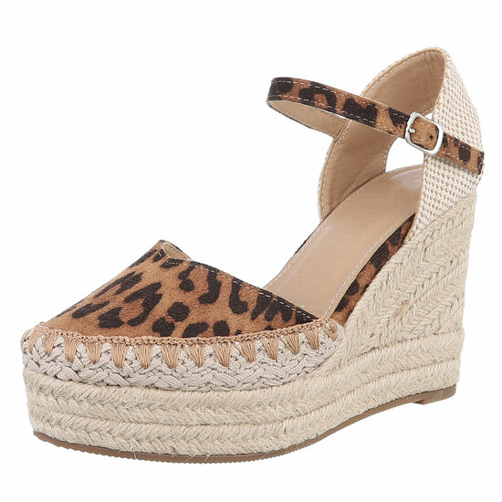 Leopard hoge sandaal met sleehak Bonetta