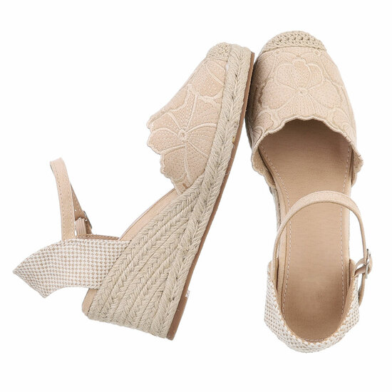 Beige hoge sandaal met sleehak Branka