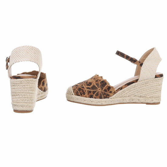 Leopard hoge sandaal met sleehak Branka