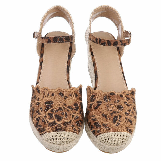 Leopard hoge sandaal met sleehak Branka