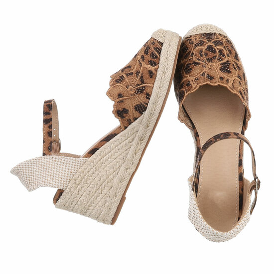 Leopard hoge sandaal met sleehak Branka