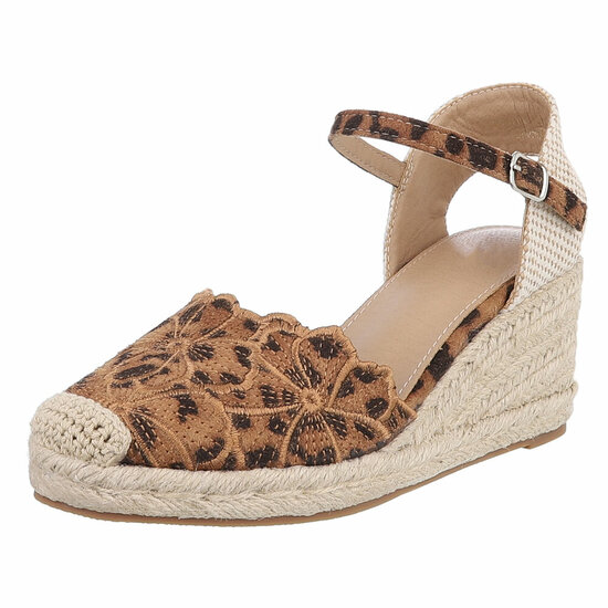 Leopard hoge sandaal met sleehak Branka