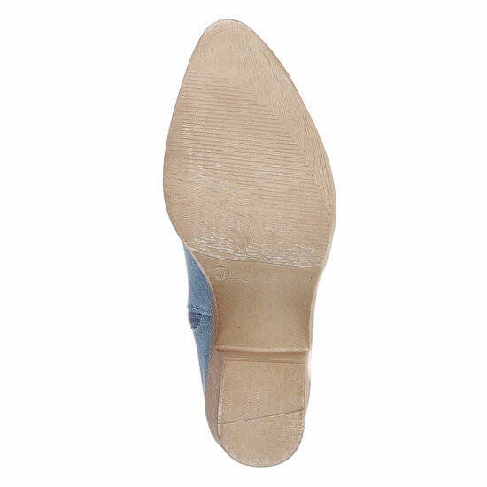 Half hoge licht blauwe western-biker laars in denim