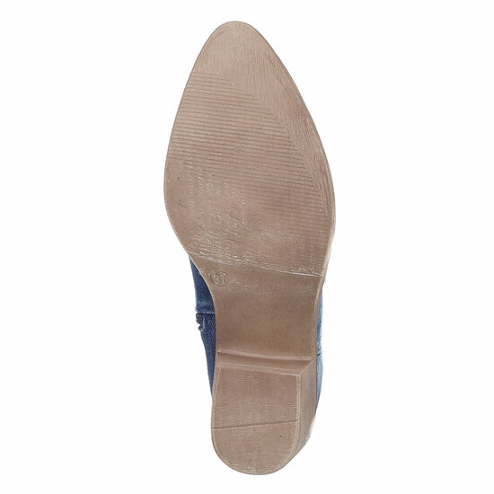 Half hoge blauwe western-biker laars in denim