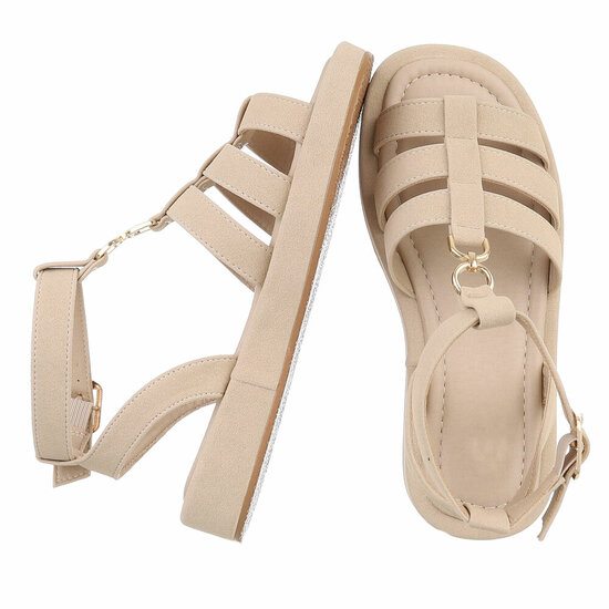Beige sandaal met platform zool Brianda