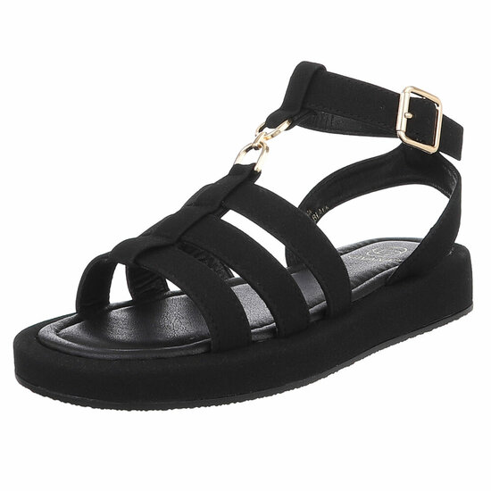 Zwarte sandaal met platform zool Brianda