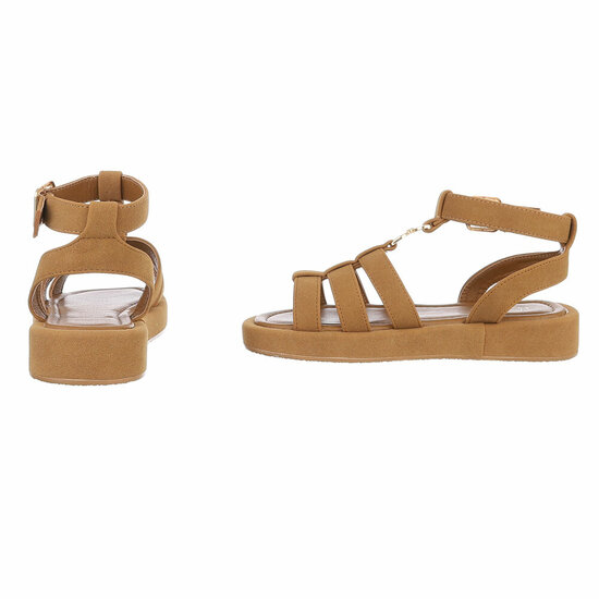 Camel sandaal met platform zool Brianda