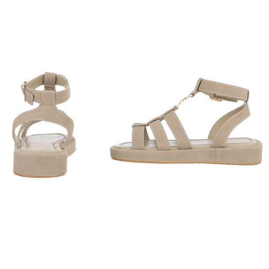 Kaki bruine sandaal met platform zool Brianda