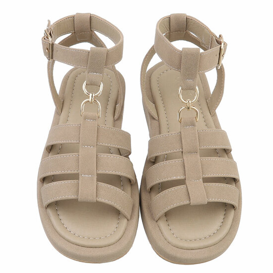 Kaki bruine sandaal met platform zool Brianda