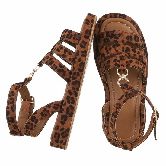 Leopard sandaal met platform zool Brianda