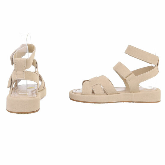 Beige daimen sandaal met platform zool Tinneke