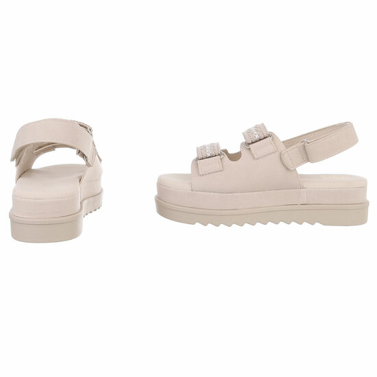 Beige daimen sandaal met platform zool Brinna