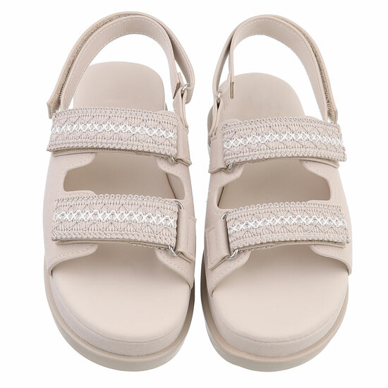 Beige daimen sandaal met platform zool Brinna