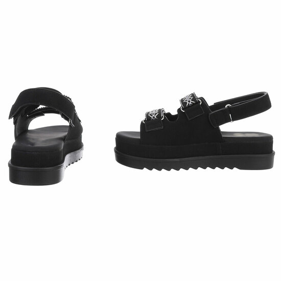 Zwarte daimen sandaal met platform zool Brinna