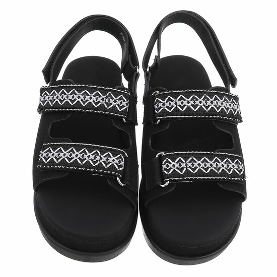 Zwarte daimen sandaal met platform zool Brinna