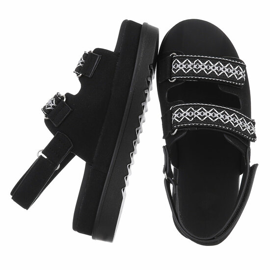 Zwarte daimen sandaal met platform zool Brinna