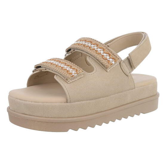 Kaki bruine daimen sandaal met platform zool Brinna