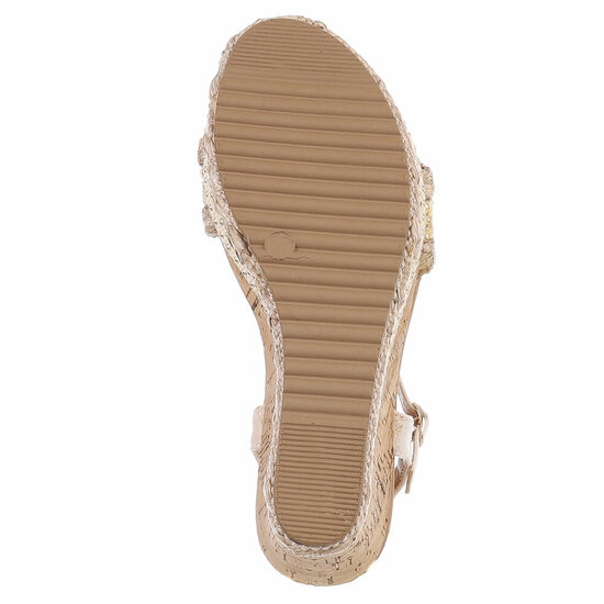 Beige-rose hoge sandaal met sleehak Brittnie