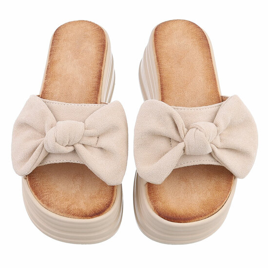 Beige hoge mule Christina