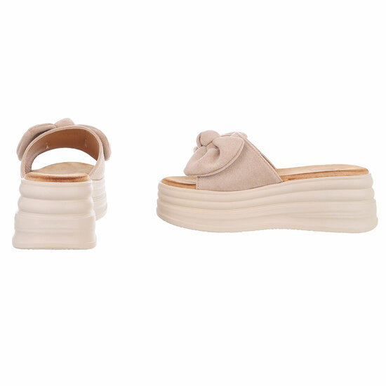 Kaki bruine hoge mule Christina