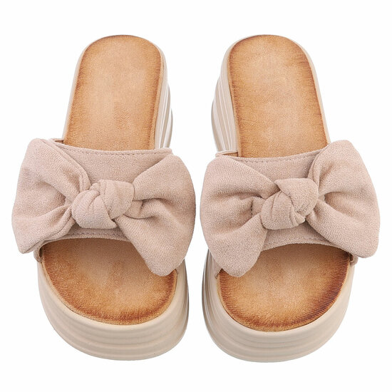 Kaki bruine hoge mule Christina