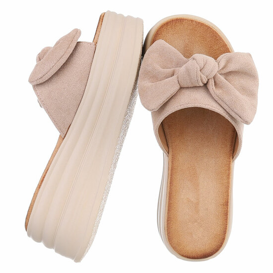Kaki bruine hoge mule Christina