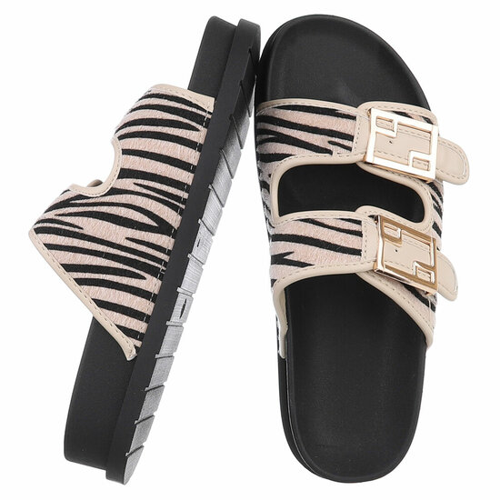 Mules beige zébré Mireille