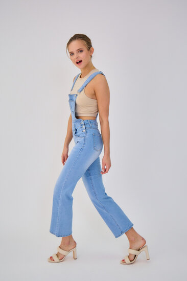 Licht blauwe vintage jeans salopet