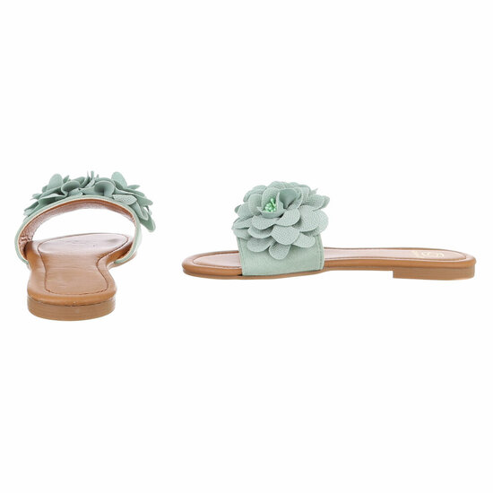 Groene lage sandaal Isabella