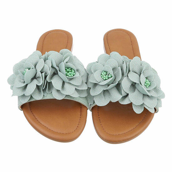 Groene lage sandaal Isabella