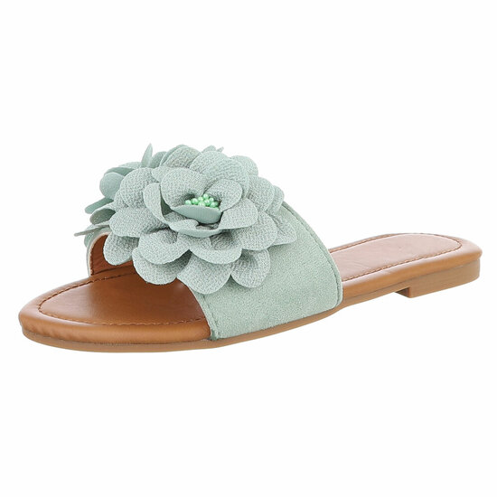 Groene lage sandaal Isabella