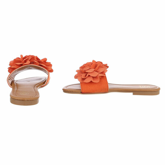 Oranje lage sandaal Isabella