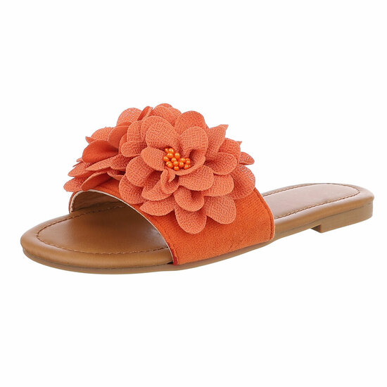 Oranje lage sandaal Isabella