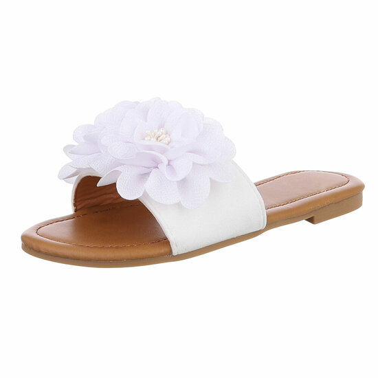 Witte lage sandaal Isabella