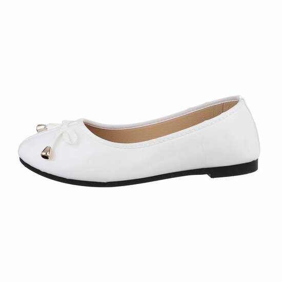 Witte lak ballerina Aude