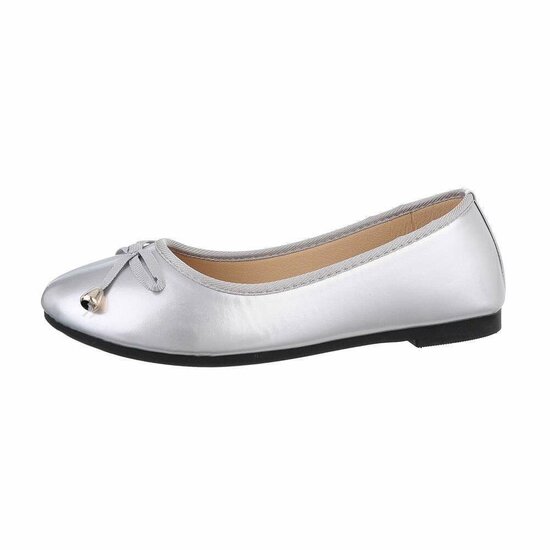 Zilveren lak ballerina Aude
