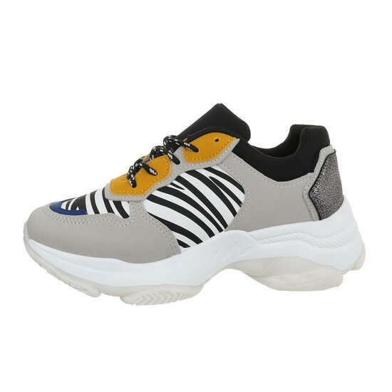 Lage grijs-gele sneaker Zita