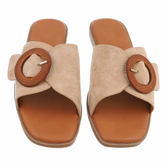 Kaki bruine mule Coco