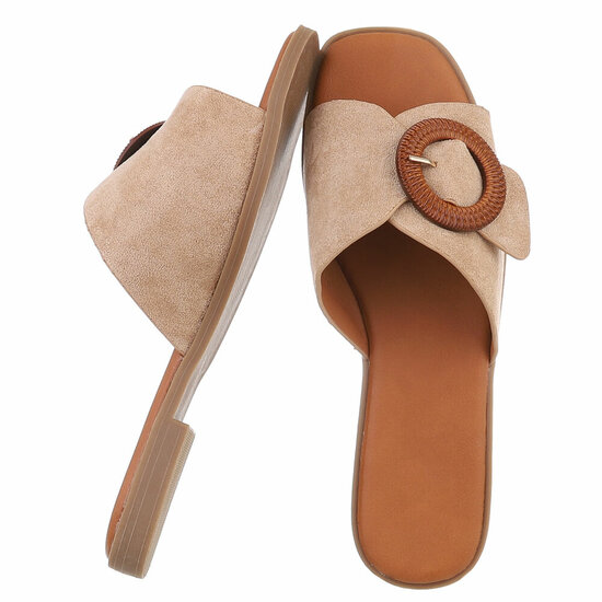 Kaki bruine mule Coco