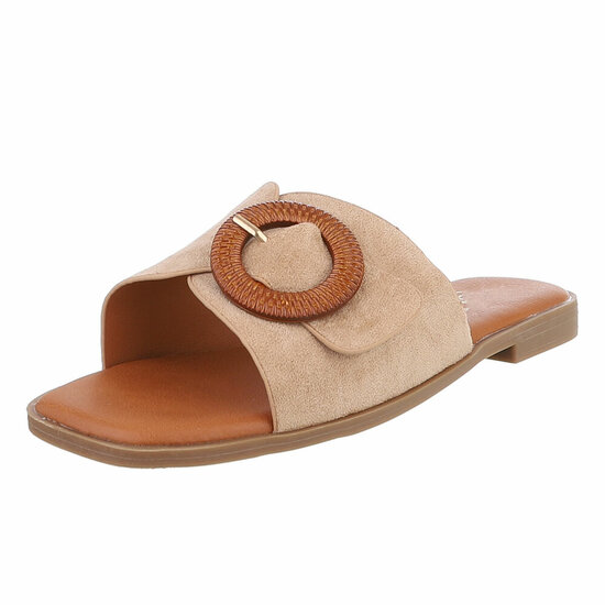 Kaki bruine mule Coco