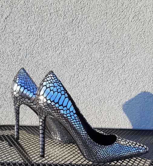 Escarpins argent Grazia.