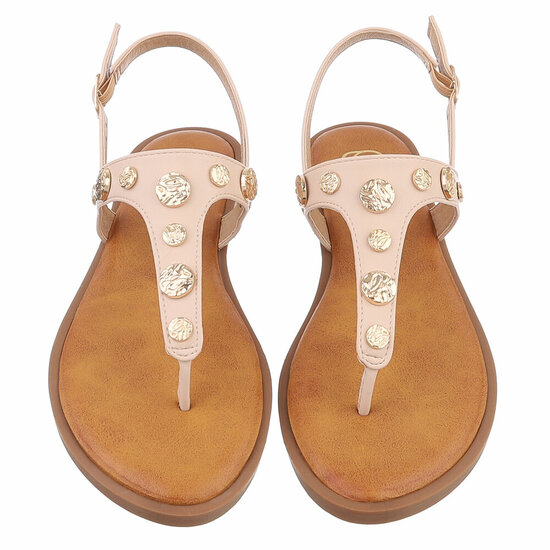 Beige lage teensandaal Orella